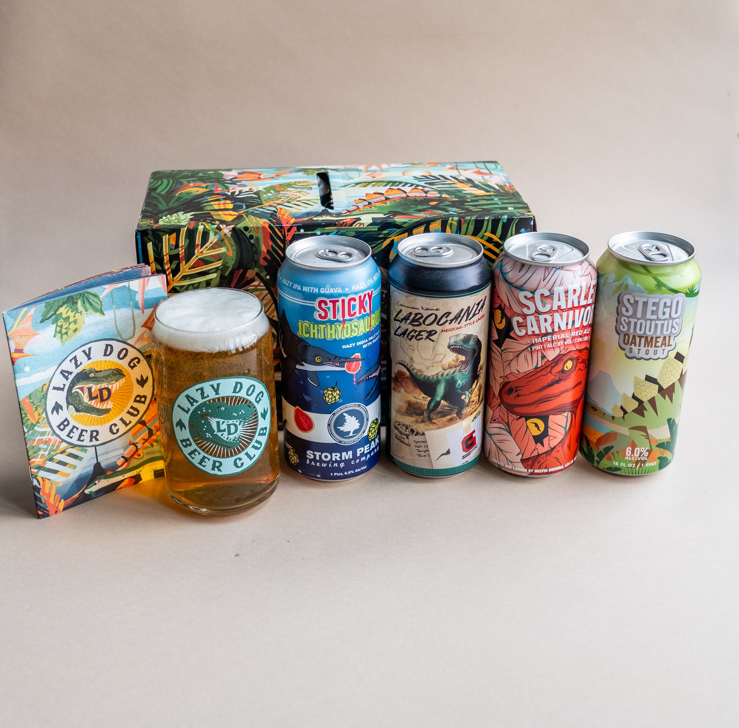 Beer Cans Dino Themed