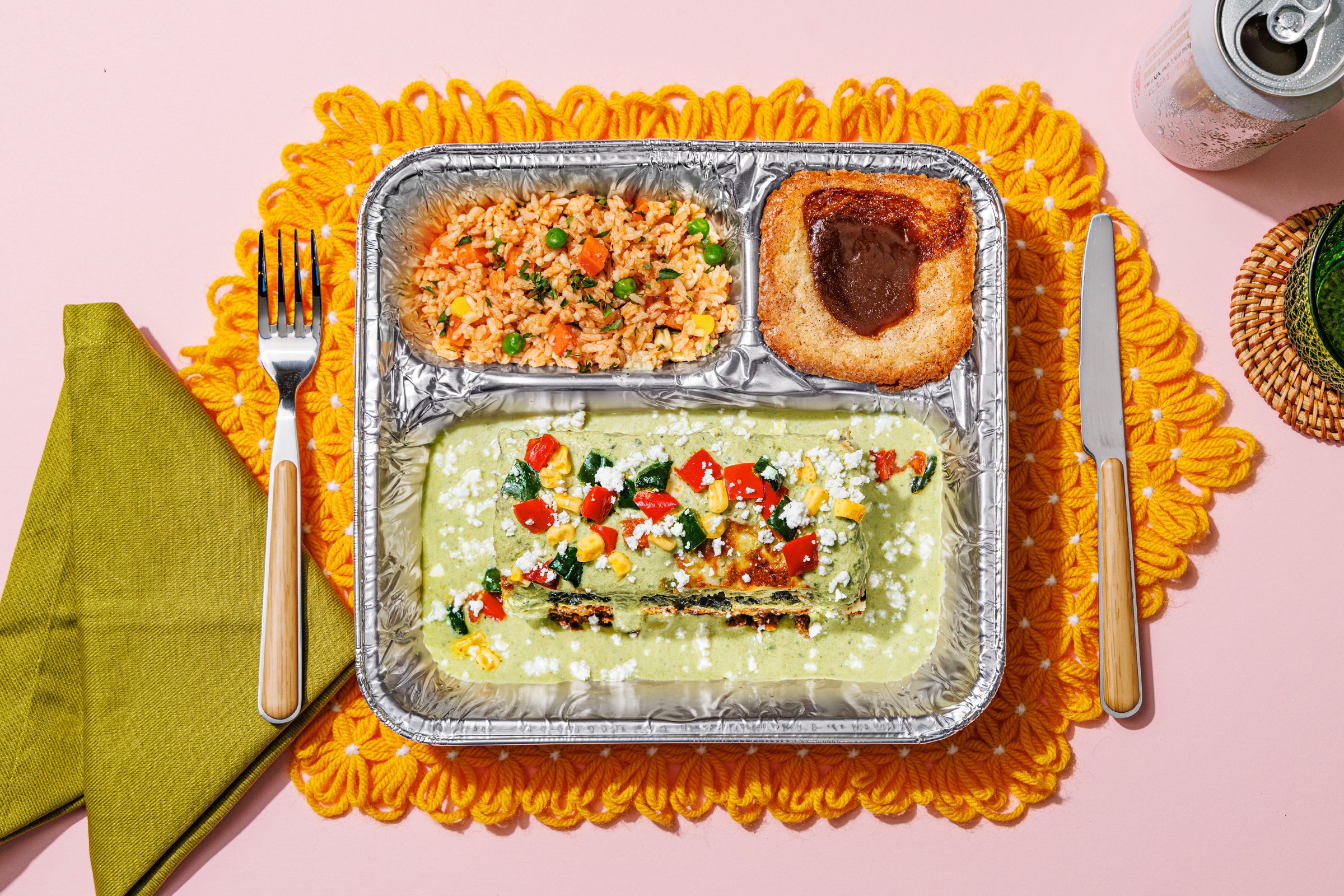Spinach Enchilada Casserole TV Dinner