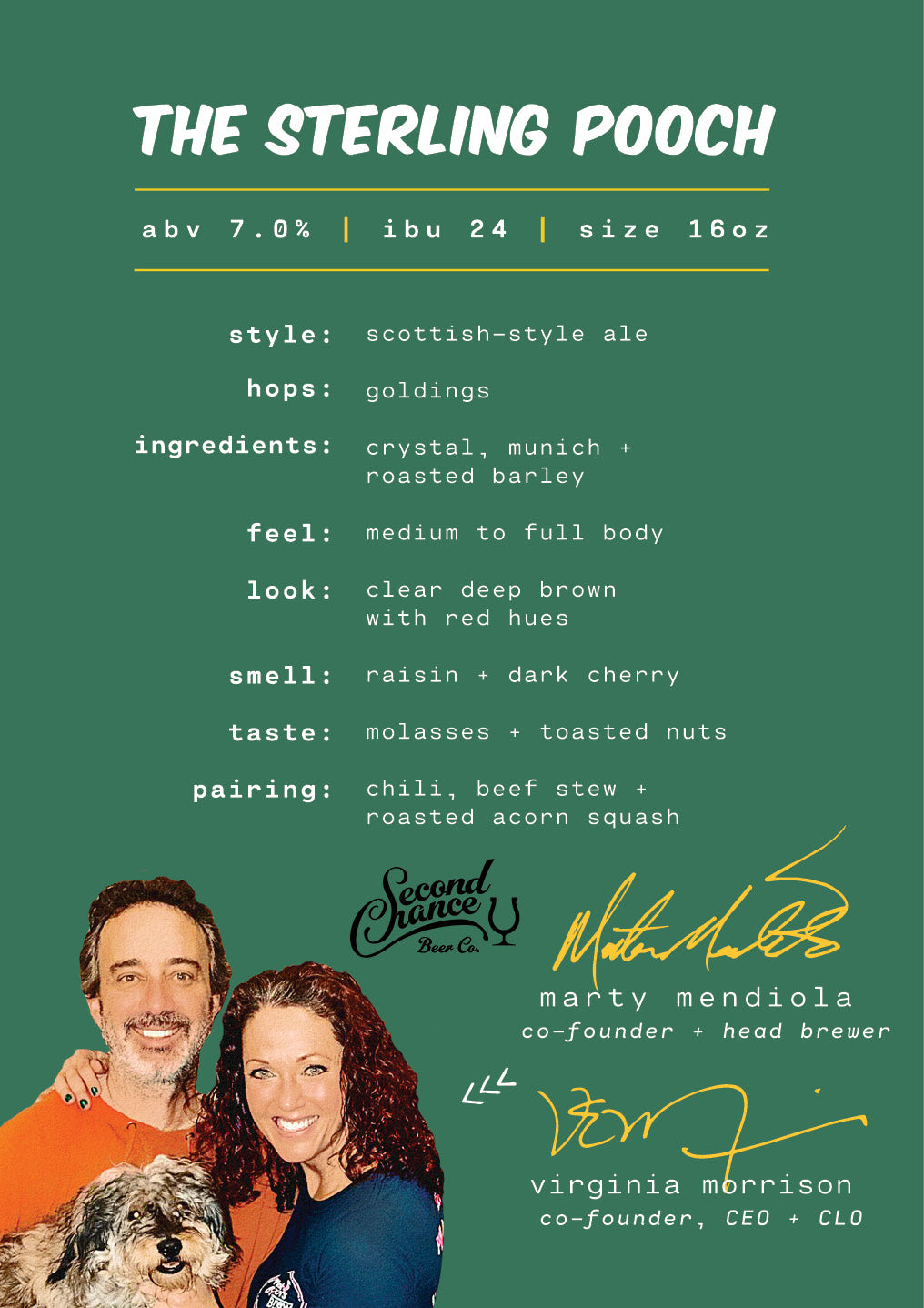 The Sterling Pooch Scottish-Style Ale by  Second Chance Beer Co.