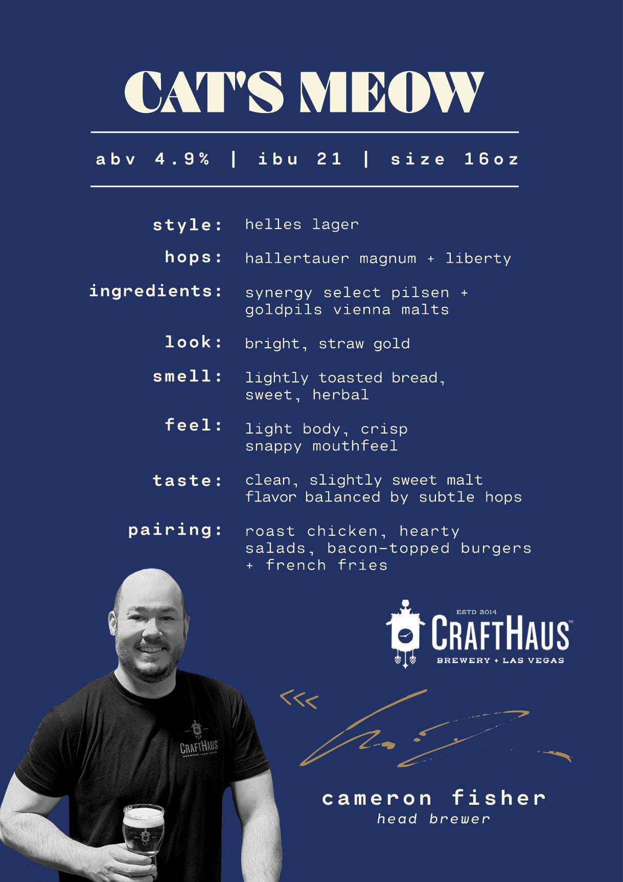 cat's meow helles lager by crafthaus