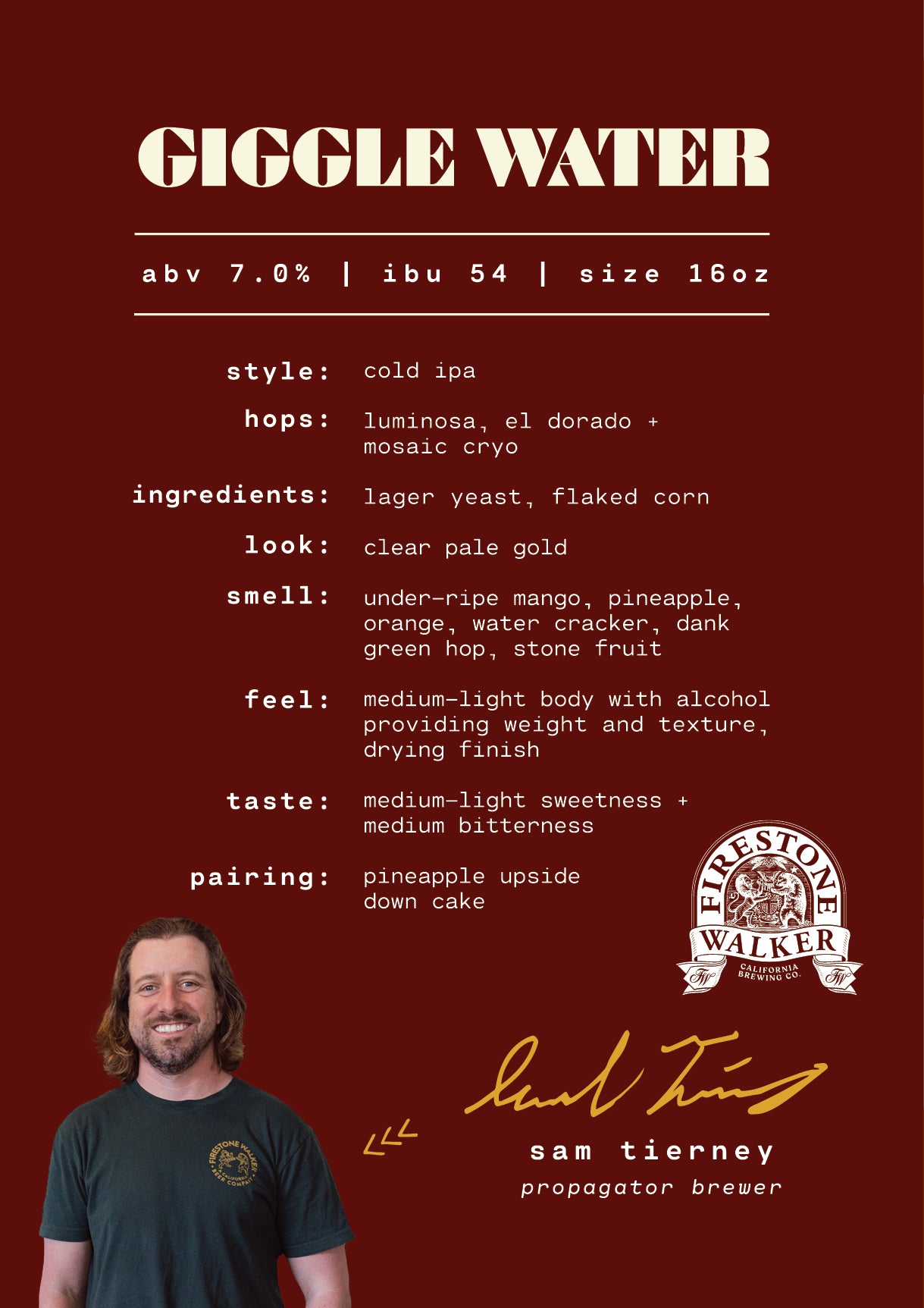 Giggle Water Cold IPA by Firestone Walker