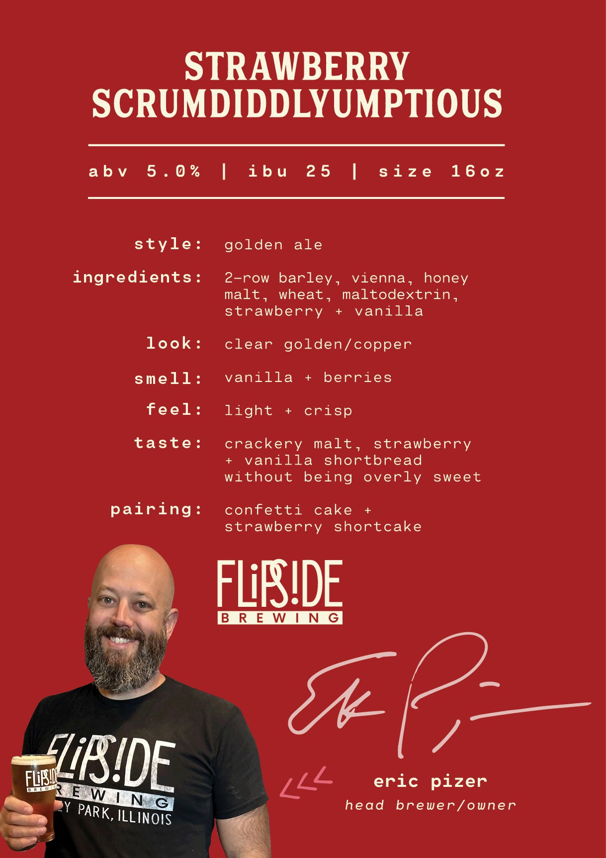 Strawberry Scrumdiddlyumptious by Flipside Brewing